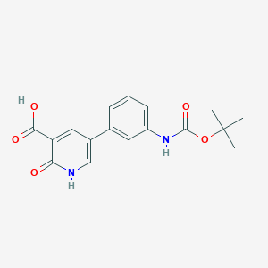 molecular formula C17H18N2O5 B6395082 5-(3-Boc-aminophenyl)-2-hydroxynicotinic acid CAS No. 1261958-22-8