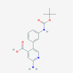 molecular formula C17H19N3O4 B6395084 2-Amino-5-(3-BOC-aminophenyl)isonicotinic acid CAS No. 1261952-28-6