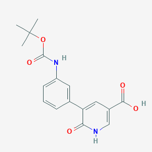 molecular formula C17H18N2O5 B6395097 5-(3-BOC-Aminophenyl)-6-hydroxynicotinic acid CAS No. 1261936-35-9