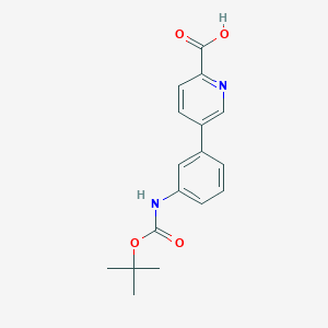 molecular formula C17H18N2O4 B6395119 5-(3-BOC-Aminophenyl)picolinic acid CAS No. 1261960-62-6