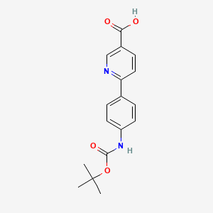 molecular formula C17H18N2O4 B6395129 6-(4-BOC-Aminophenyl)nicotinic acid CAS No. 1261936-55-3