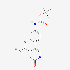 molecular formula C17H18N2O5 B6395136 5-(4-BOC-Aminophenyl)-2-hydroxyisonicotinic acid CAS No. 1261989-39-2