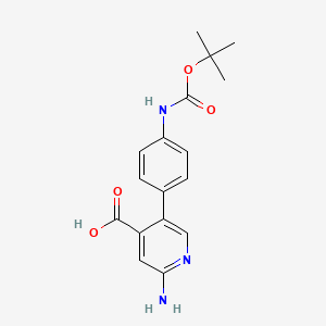 molecular formula C17H19N3O4 B6395146 2-Amino-5-(4-BOC-aminophenyl)isonicotinic acid CAS No. 1261977-59-6