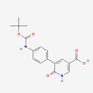 molecular formula C17H18N2O5 B6395150 5-(4-BOC-Aminophenyl)-6-hydroxynicotinic acid CAS No. 1261913-38-5