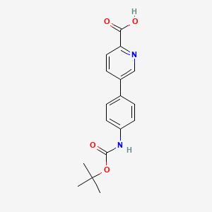 molecular formula C17H18N2O4 B6395161 5-(4-BOC-Aminophenyl)picolinic acid CAS No. 1261977-55-2