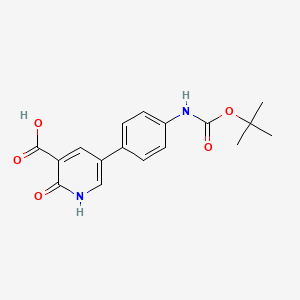 molecular formula C17H18N2O5 B6395164 5-(4-Boc-aminophenyl)-2-hydroxynicotinic acid CAS No. 1261977-73-4