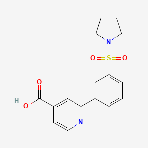 molecular formula C16H16N2O4S B6395169 2-(3-(Pyrrolidin-1-ylsulfonyl)phenyl)isonicotinic acid CAS No. 1261992-29-3