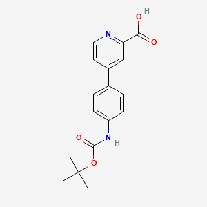 molecular formula C17H18N2O4 B6395170 4-(4-BOC-Aminophenyl)picolinic acid CAS No. 1261968-09-5