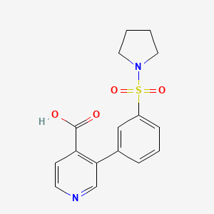 molecular formula C16H16N2O4S B6395185 3-(3-(Pyrrolidin-1-ylsulfonyl)phenyl)isonicotinic acid CAS No. 1261923-80-1