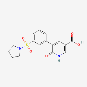 6-Hydroxy-5-(3-(pyrrolidin-1-ylsulfonyl)phenyl)nicotinic acid