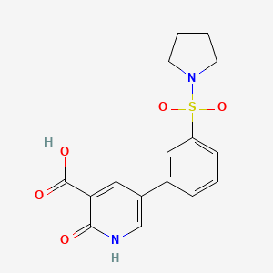 2-Hydroxy-5-(3-(pyrrolidin-1-ylsulfonyl)phenyl)nicotinic acid