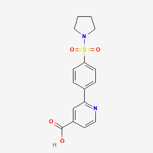 molecular formula C16H16N2O4S B6395244 2-(4-(Pyrrolidin-1-ylsulfonyl)phenyl)isonicotinic acid CAS No. 1262010-22-9