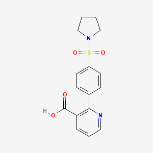 molecular formula C16H16N2O4S B6395261 2-[4-(Pyrrolidinylsulfonyl)phenyl]nicotinic acid CAS No. 1261938-77-5