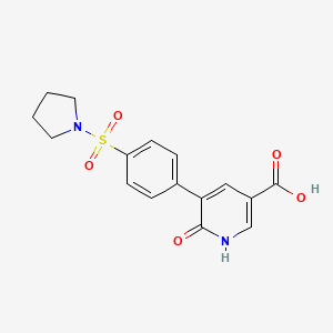 6-Hydroxy-5-[4-(pyrrolidinylsulfonyl)phenyl]nicotinic acid