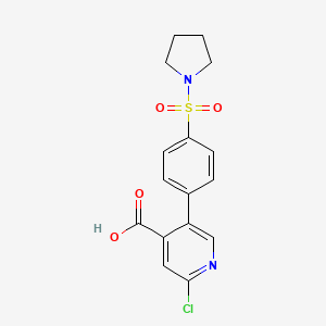 2-Chloro-5-(4-(pyrrolidin-1-ylsulfonyl)phenyl)isonicotinic acid