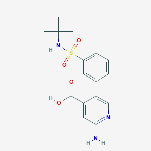 molecular formula C16H19N3O4S B6395341 2-Amino-5-(3-t-butylsulfamoylphenyl)isonicotinic acid CAS No. 1261924-45-1