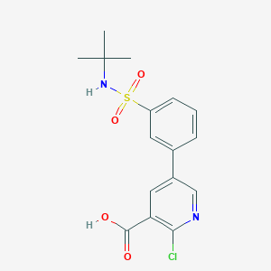 molecular formula C16H17ClN2O4S B6395387 5-(3-T-Butylsulfamoylphenyl)-2-chloronicotinic acid CAS No. 1261924-58-6