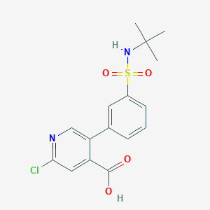 molecular formula C16H17ClN2O4S B6395429 5-(3-t-Butylsulfamoylphenyl)-2-chloroisonicotinic acid CAS No. 1262010-38-7