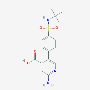 molecular formula C16H19N3O4S B6395430 2-Amino-5-(4-t-butylsulfamoylphenyl)isonicotinic acid CAS No. 1261968-79-9