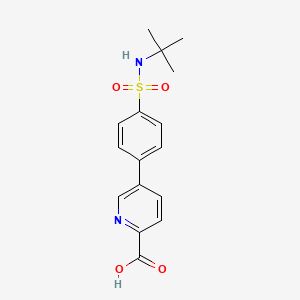 molecular formula C16H18N2O4S B6395437 5-(4-t-Butylsulfamoylphenyl)picolinic acid CAS No. 1261952-18-4