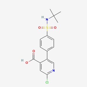 molecular formula C16H17ClN2O4S B6395446 5-(4-t-Butylsulfamoylphenyl)-2-chloroisonicotinic acid CAS No. 1261913-63-6