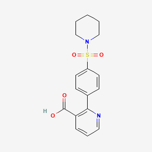 molecular formula C17H18N2O4S B6395458 2-[4-(Piperidin-1-ylsulfonyl)phenyl]nicotinic acid CAS No. 1261968-84-6