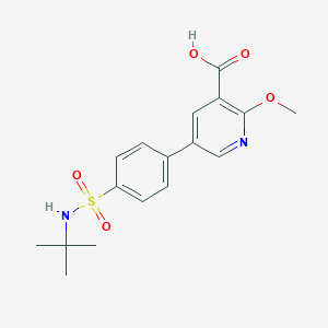 molecular formula C17H20N2O5S B6395459 5-(4-T-Butylsulfamoylphenyl)-2-methoxynicotinic acid CAS No. 1261990-01-5