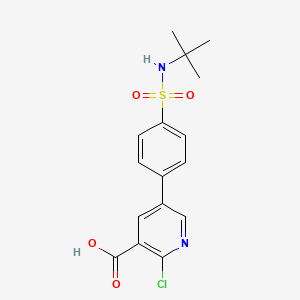 molecular formula C16H17ClN2O4S B6395467 5-(4-T-Butylsulfamoylphenyl)-2-chloronicotinic acid CAS No. 1261924-97-3