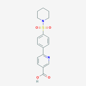 molecular formula C17H18N2O4S B6395475 6-[4-(Piperidin-1-ylsulfonyl)phenyl]nicotinic acid CAS No. 1261960-63-7