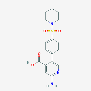 2-Amino-5-[4-(piperidin-1-ylsulfonyl)phenyl]isonicotinic acid