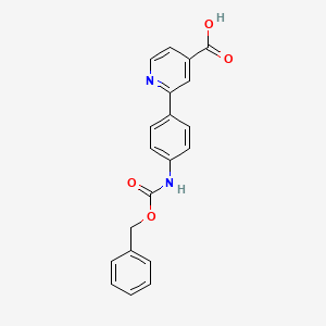 molecular formula C20H16N2O4 B6395545 2-(4-Cbz-Aminopheny)isonicotinic acid, 95% CAS No. 1261952-65-1