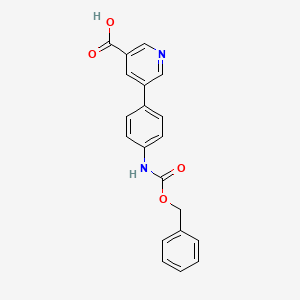 molecular formula C20H16N2O4 B6395553 5-(4-Cbz-Aminopheny)nicotinic acid CAS No. 1261889-02-4