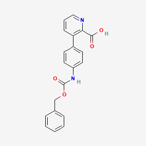 molecular formula C20H16N2O4 B6395562 3-(4-Cbz-Aminopheny)picolinic acid CAS No. 1261969-05-4