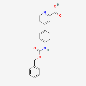 molecular formula C20H16N2O4 B6395567 4-(4-Cbz-Aminopheny)picolinic acid CAS No. 1261975-10-3