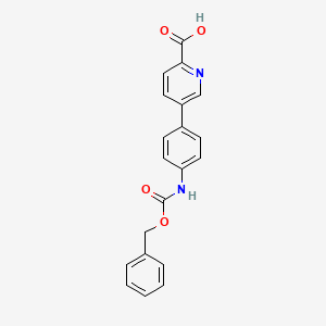 molecular formula C20H16N2O4 B6395571 5-(4-Cbz-Aminopheny)picolinic acid CAS No. 1261928-01-1