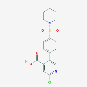 molecular formula C17H17ClN2O4S B6395575 2-Chloro-5-[4-(piperidin-1-ylsulfonyl)phenyl]isonicotinic acid CAS No. 1261978-12-4