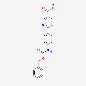 molecular formula C20H16N2O4 B6395579 6-(4-Cbz-Aminopheny)nicotinic acid CAS No. 1261978-21-5