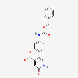 molecular formula C20H16N2O5 B6395586 5-(4-Cbz-Aminopheny)-2-hydroxyisonicotinic acid, 95% CAS No. 1261960-64-8