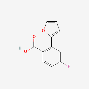 molecular formula C11H7FO3 B6395645 4-Fluoro-2-(furan-2-YL)benzoic acid CAS No. 1261960-73-9