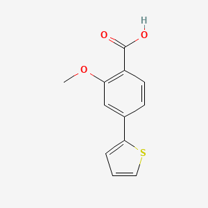 molecular formula C12H10O3S B6395773 2-Methoxy-4-(thiophen-2-YL)benzoic acid CAS No. 1261928-11-3