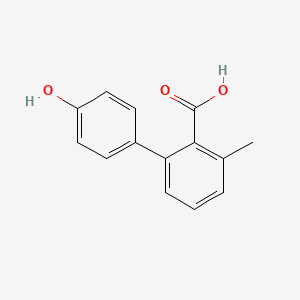 molecular formula C14H12O3 B6396380 2-(4-Hydroxyphenyl)-6-methylbenzoic acid CAS No. 1261914-93-5