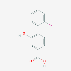 molecular formula C13H9FO3 B6396467 4-(2-Fluorophenyl)-3-hydroxybenzoic acid CAS No. 1261969-19-0