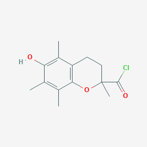 molecular formula C14H17ClO3 B063973 6-Hydroxy-2,5,7,8-tetramethylchromane-2-carbonyl chloride CAS No. 188837-93-6
