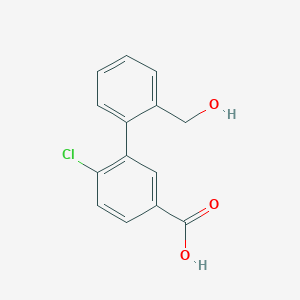 4-Chloro-3-(2-hydroxymethylphenyl)benzoic acid, 95%