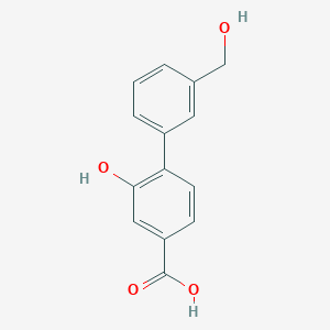 molecular formula C14H12O4 B6397695 3-Hydroxy-4-(3-hydroxymethylphenyl)benzoic acid CAS No. 1261969-89-4