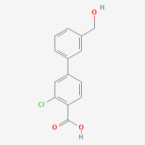 2-Chloro-4-(3-hydroxymethylphenyl)benzoic acid, 95%