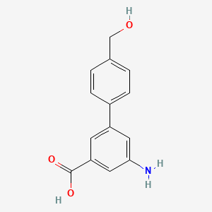 molecular formula C14H13NO3 B6397725 3-Amino-5-(4-hydroxymethylphenyl)benzoic acid CAS No. 1261902-61-7