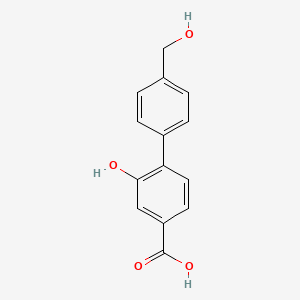 molecular formula C14H12O4 B6397741 3-Hydroxy-4-(4-hydroxymethylphenyl)benzoic acid CAS No. 1261993-97-8