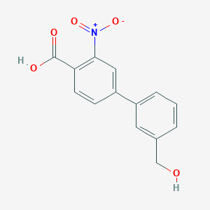 molecular formula C14H11NO5 B6397749 4-(3-Hydroxymethylphenyl)-2-nitrobenzoic acid CAS No. 1261970-33-5