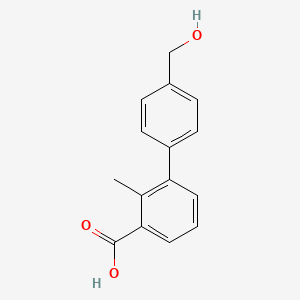 molecular formula C15H14O3 B6397751 3-(4-Hydroxymethylphenyl)-2-methylbenzoic acid CAS No. 1261892-82-3